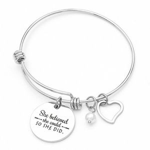 Stainless Steel  Inspirational  Charm Bracelet